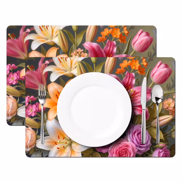 Salvamantel – 6 piezas - Flores - Ramo - Naturaleza - Colorido - Moderno — 2