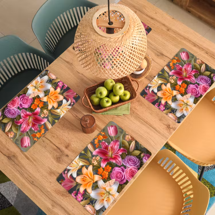 Salvamantel – 6 piezas - Flores - Ramo - Naturaleza - Colorido - Moderno — 3