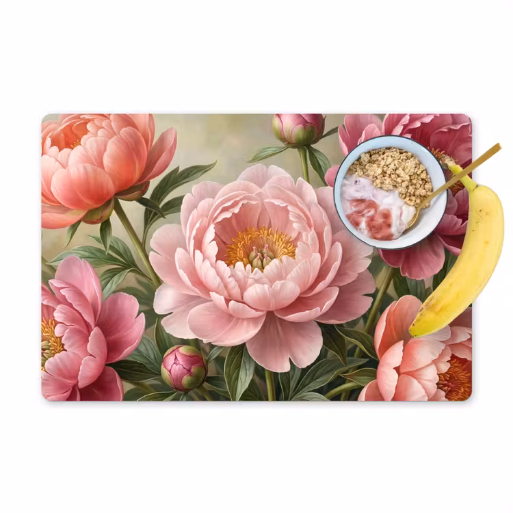 Salvamantel – 6 piezas - Flores - Rosa - Clásico - Detallado - Naturaleza — 1