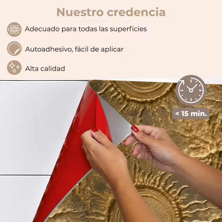 Salpicaderos de cocina - Sol - Relieve - Antigüedades - Oro — 4