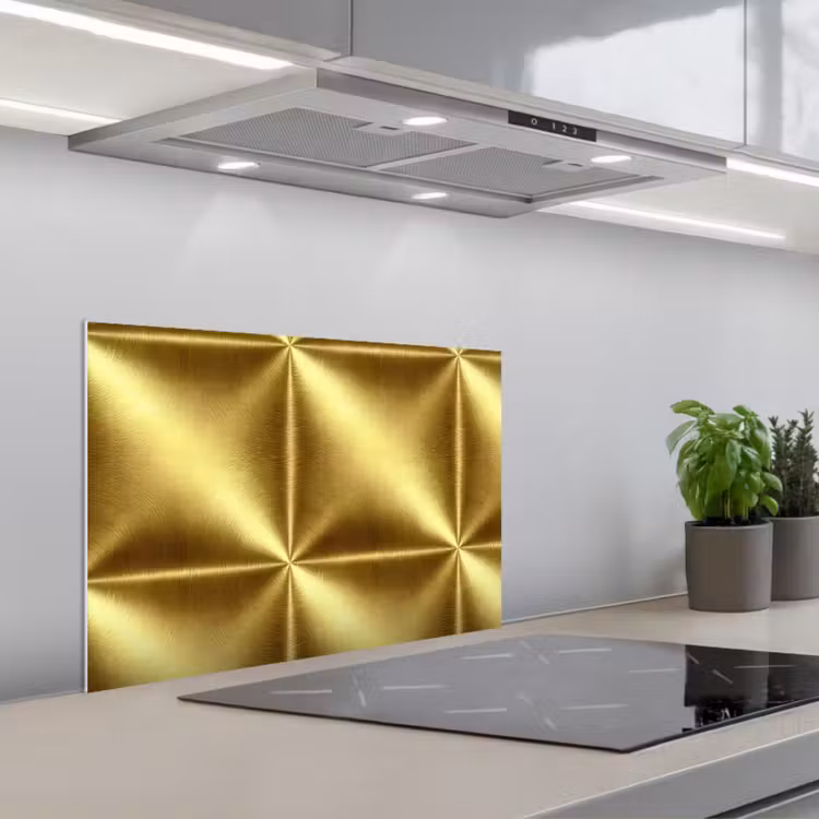 Salpicaderos de cocina - Textura - Oro cepillado - Estilo industrial - Metalizado — 1