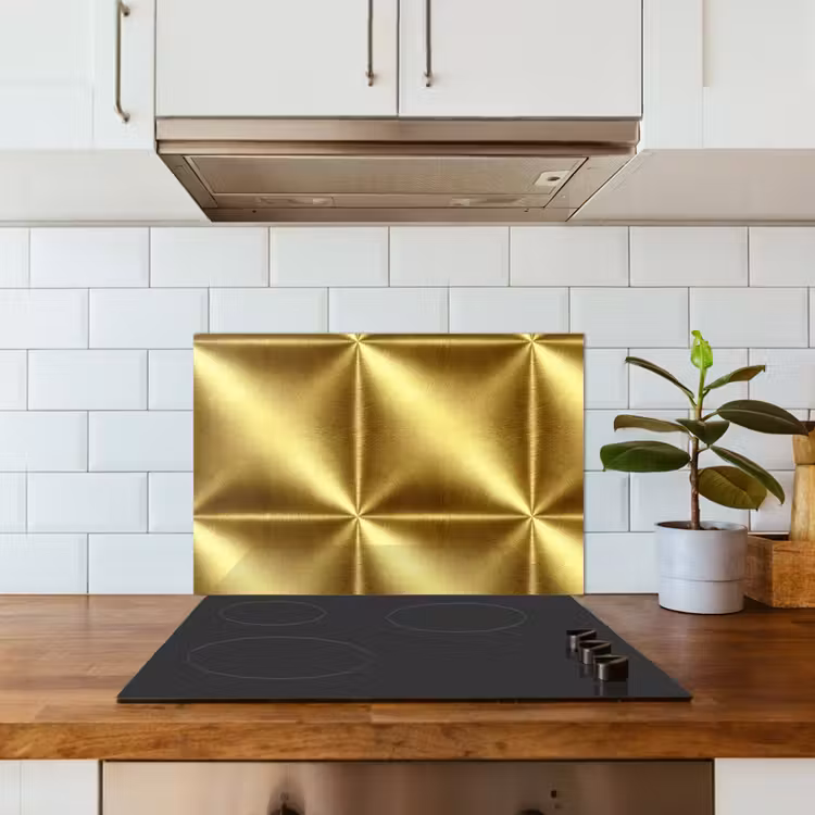 Salpicaderos de cocina - Textura - Oro cepillado - Estilo industrial - Metalizado — 3