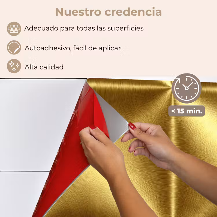 Salpicaderos de cocina - Textura - Oro cepillado - Estilo industrial - Metalizado — 4