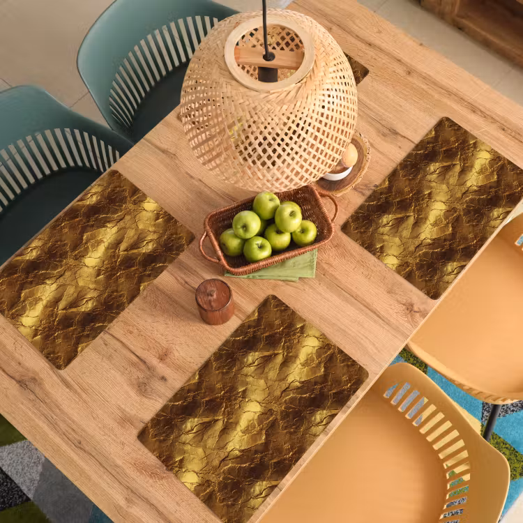 Salvamantel – 6 piezas - Pan de oro - Textura - Oro — 3