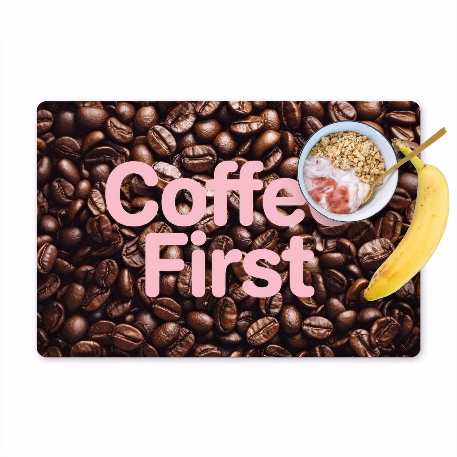 Salvamantel – 6 piezas - Coffee First - Granos de café - Rosa — 1