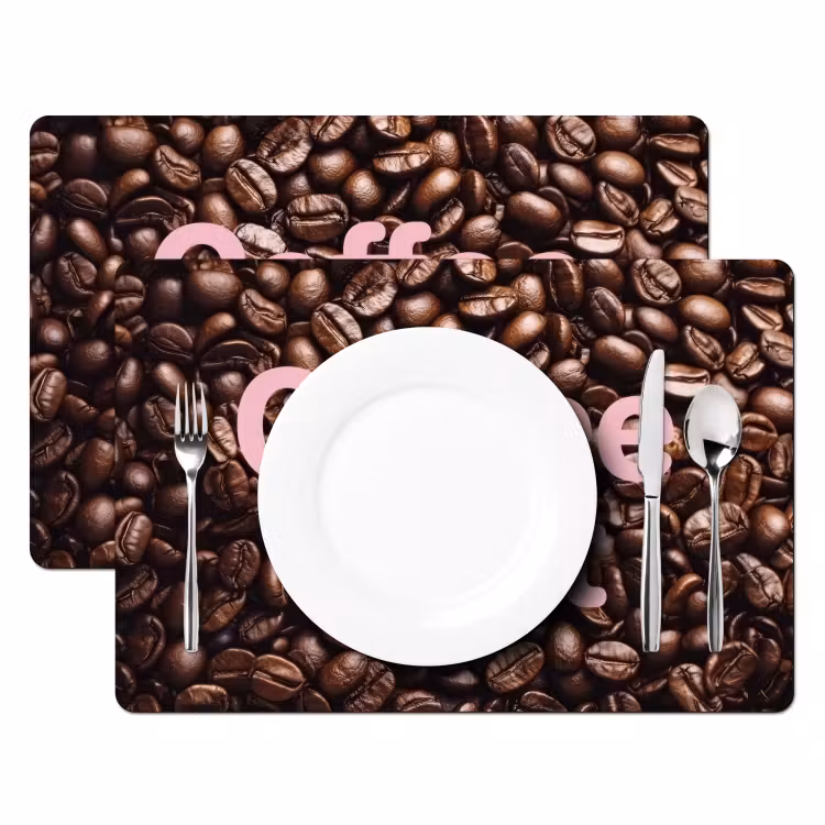 Salvamantel – 6 piezas - Coffee First - Granos de café - Rosa — 2
