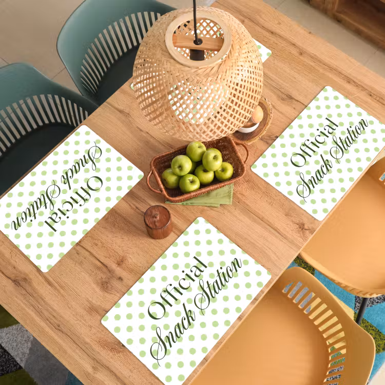 Salvamantel – 6 piezas - Snack Station - Verde - Lunares — 3