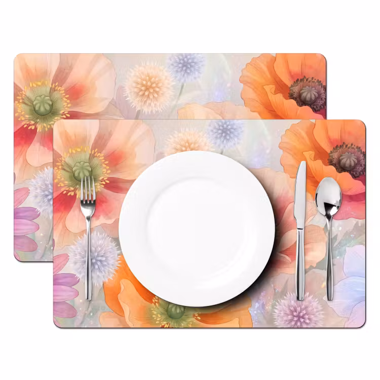 Salvamantel – 6 piezas - Flores - Acuarela - Naturaleza - Moderno - Colorido — 2