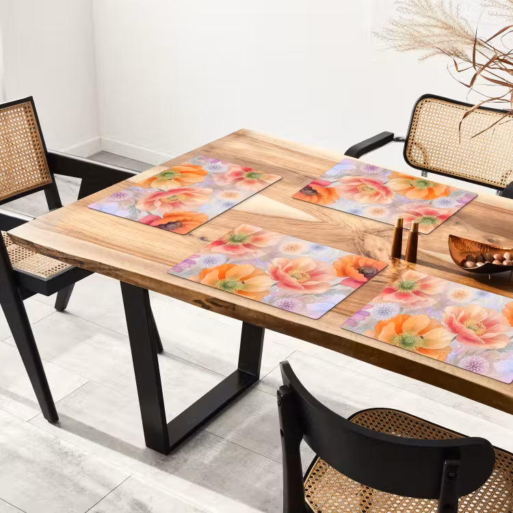 Salvamantel – 6 piezas - Flores - Acuarela - Naturaleza - Moderno - Colorido — 4