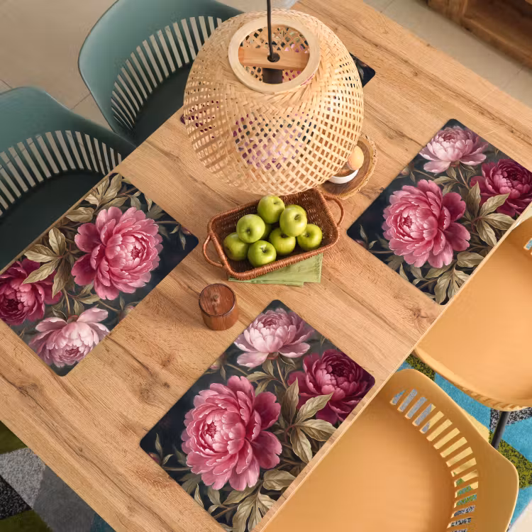 Salvamantel – 6 piezas - Flores - Rosa - Clásico - Naturaleza — 3