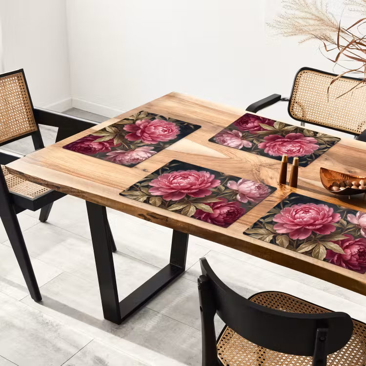 Salvamantel – 6 piezas - Flores - Rosa - Clásico - Naturaleza — 4