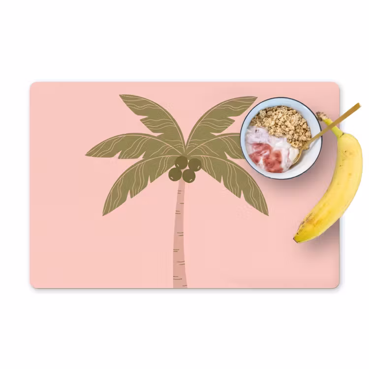 Salvamantel – 6 piezas - Árbol - Palmera - Naturaleza - Ilustración - Rosa — 1
