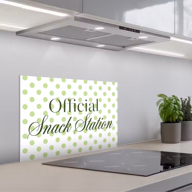 Salpicaderos de cocina - Snack Station - Verde - Lunares — 1