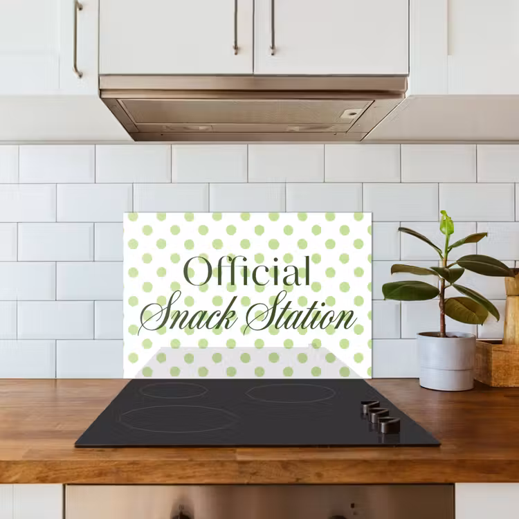 Salpicaderos de cocina - Snack Station - Verde - Lunares — 3