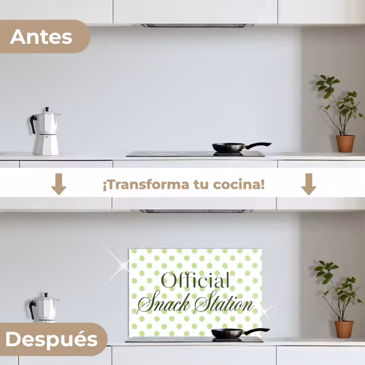 Salpicaderos de cocina - Snack Station - Verde - Lunares — 7