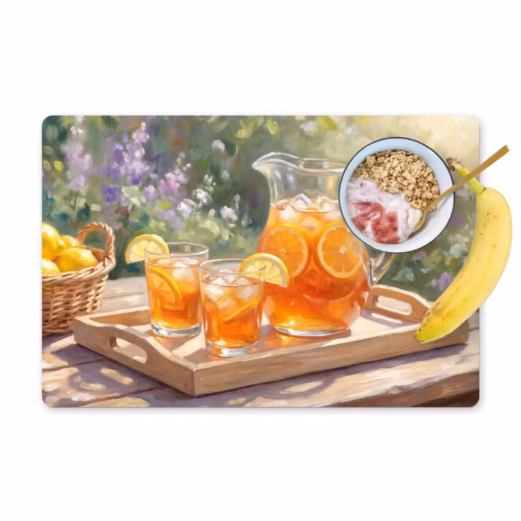 Salvamantel – 6 piezas - Bebida - Limón - Verano - Jardín - Amarillo — 1