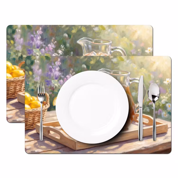 Salvamantel – 6 piezas - Bebida - Limón - Verano - Jardín - Amarillo — 2