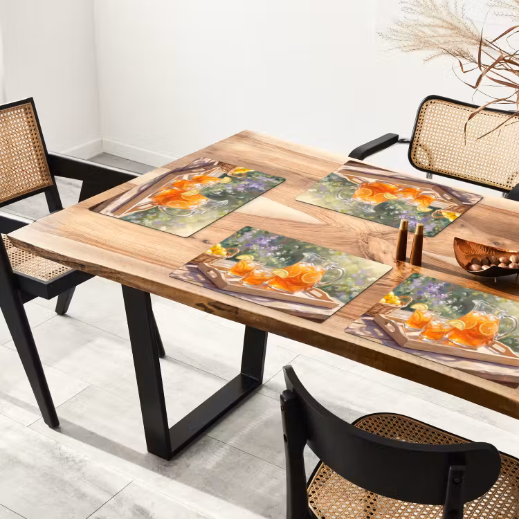 Salvamantel – 6 piezas - Bebida - Limón - Verano - Jardín - Amarillo — 4