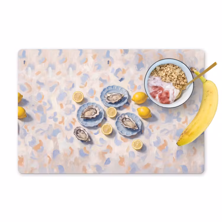 Salvamantel – 6 piezas - Comida - Ostras - Limones - Moderno - Amarillo — 1