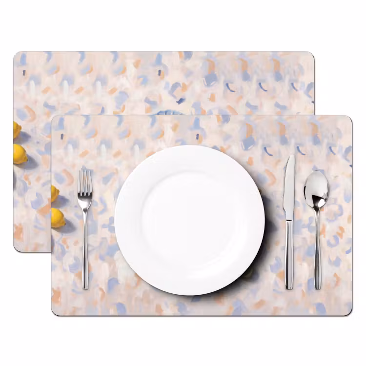 Salvamantel – 6 piezas - Comida - Ostras - Limones - Moderno - Amarillo — 2