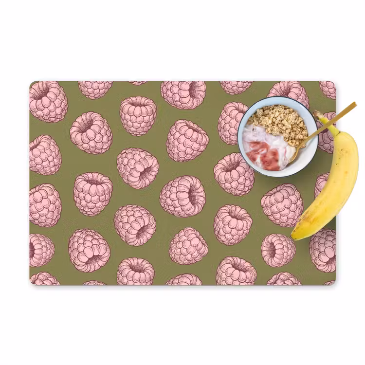 Salvamantel – 6 piezas - Comida - Patrón - Ilustración - Rosa - Verde — 1