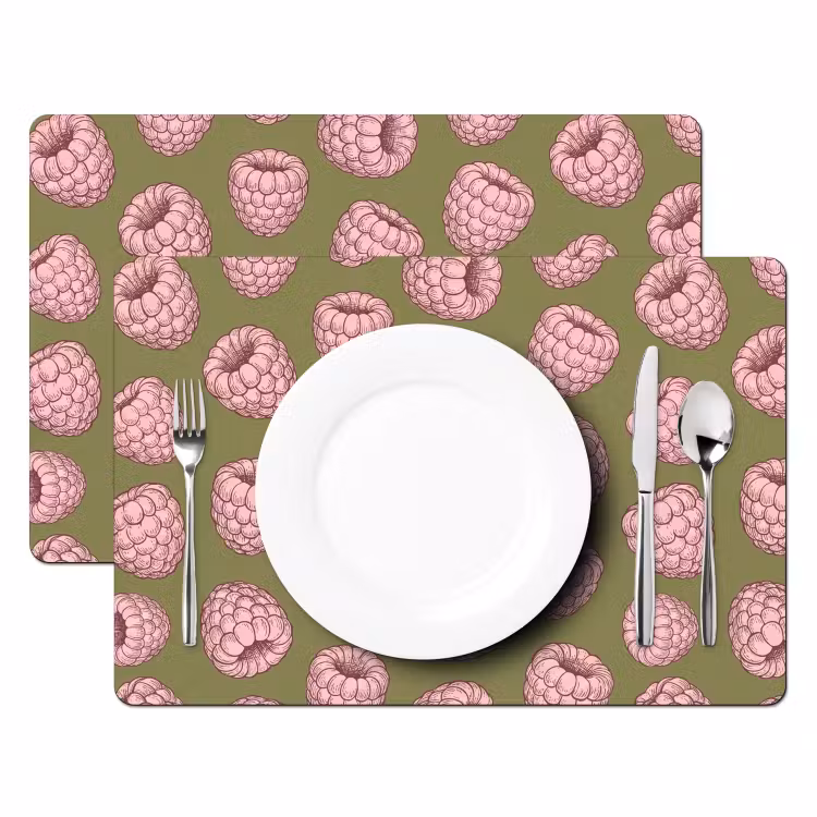 Salvamantel – 6 piezas - Comida - Patrón - Ilustración - Rosa - Verde — 2