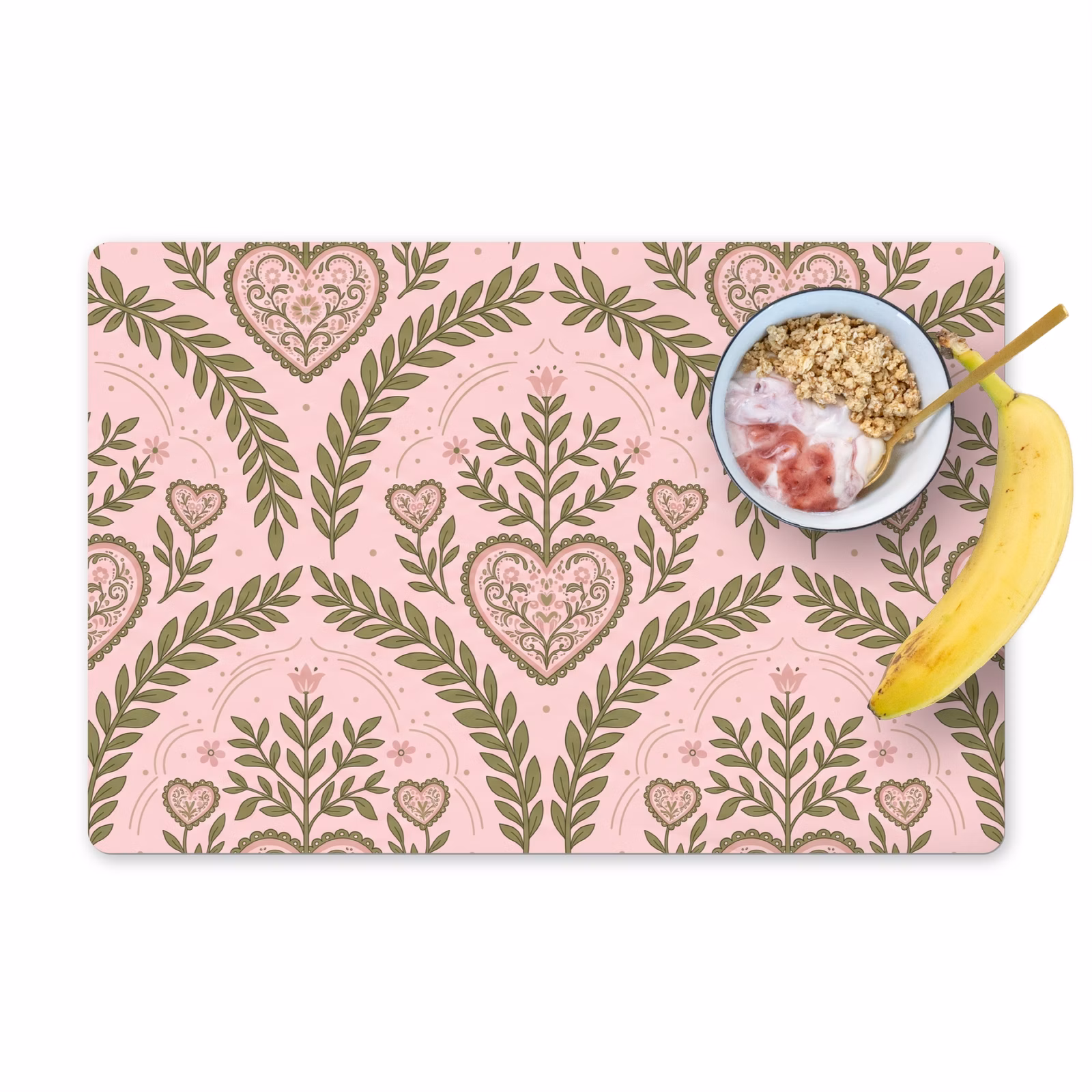 Salvamantel – 6 piezas - Motivo - Corazón - Flores - Folclórico - Rosa — 1