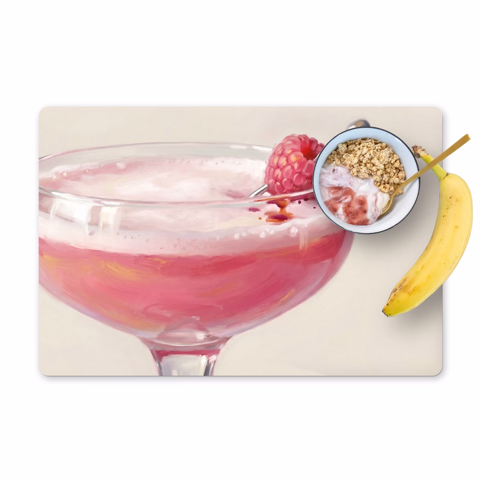 Salvamantel – 6 piezas - Cóctel - Frambuesa - Bebida - Moderno - Rosa — 1