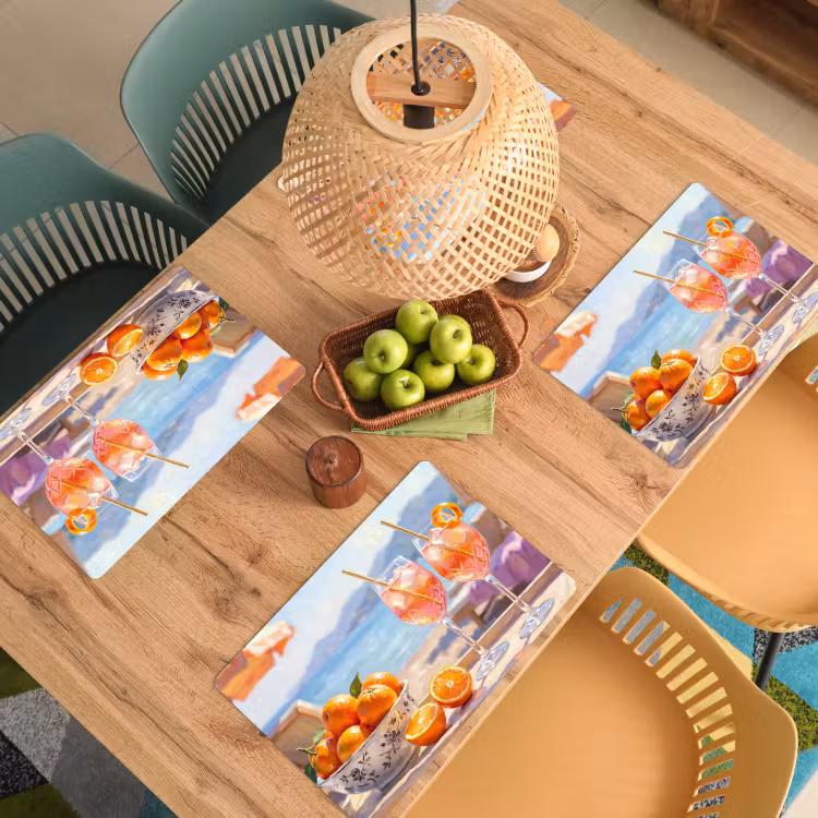 Salvamantel – 6 piezas - Bebidas - Vasos - Playa - Verano - Naranja — 3