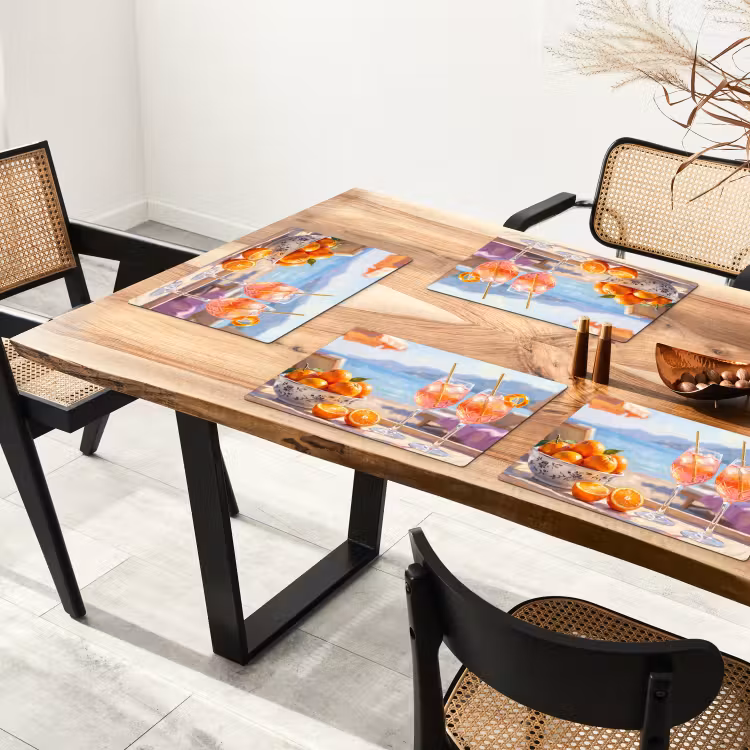 Salvamantel – 6 piezas - Bebidas - Vasos - Playa - Verano - Naranja — 4