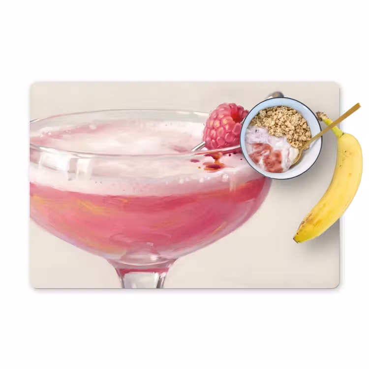 Salvamantel – 6 piezas - Cóctel - Frambuesa - Bebida - Moderno - Rosa — 1
