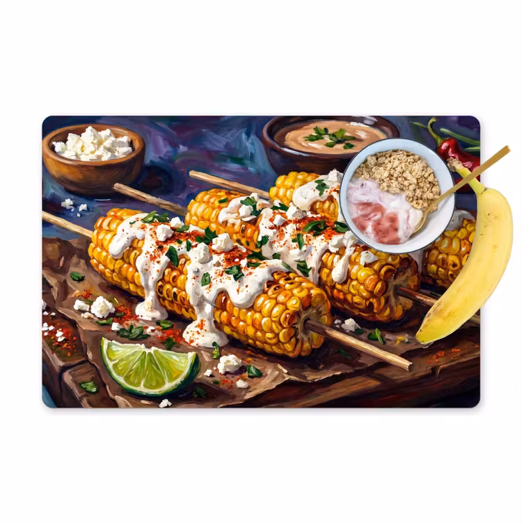 Salvamantel – 6 piezas - Comida - Maíz - Salsa - Pintado - Amarillo — 1