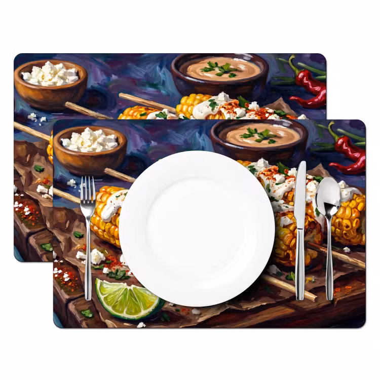 Salvamantel – 6 piezas - Comida - Maíz - Salsa - Pintado - Amarillo — 2