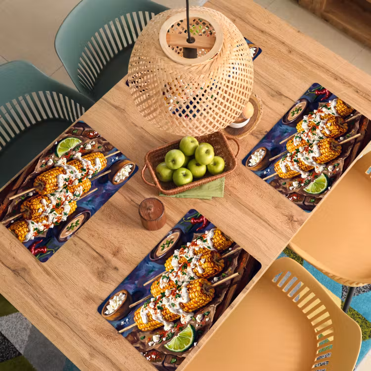 Salvamantel – 6 piezas - Comida - Maíz - Salsa - Pintado - Amarillo — 3
