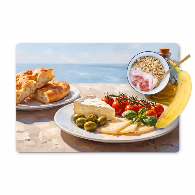 Salvamantel – 6 piezas - Comida - Mediterráneo - Naturaleza - Pintura — 1