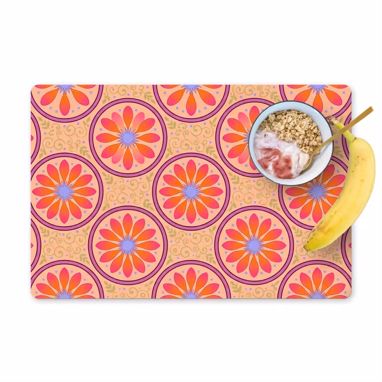Salvamantel – 6 piezas - Estampado - Flores - Decorativo - Colorido - Moderno — 1