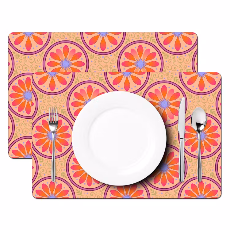 Salvamantel – 6 piezas - Estampado - Flores - Decorativo - Colorido - Moderno — 2