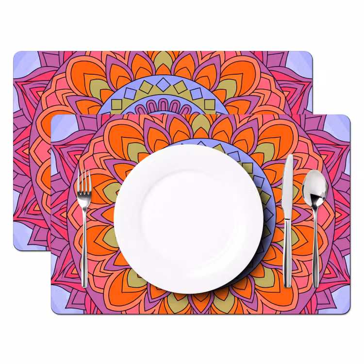 Salvamantel – 6 piezas - Mandala - Círculo - Abstracto - Colorido - Patrón — 2