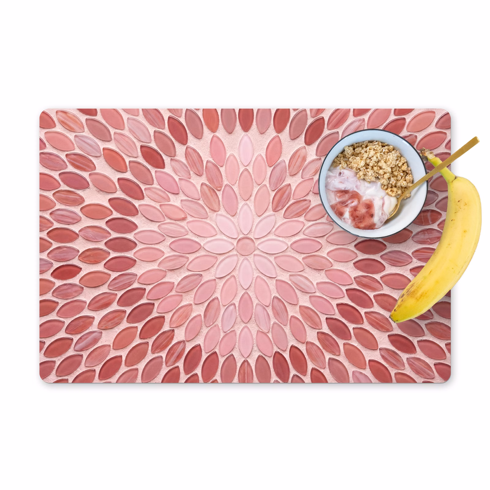 Salvamantel – 6 piezas - Motivo - Mosaico - Ovalado - Abstracto - Rosa — 1