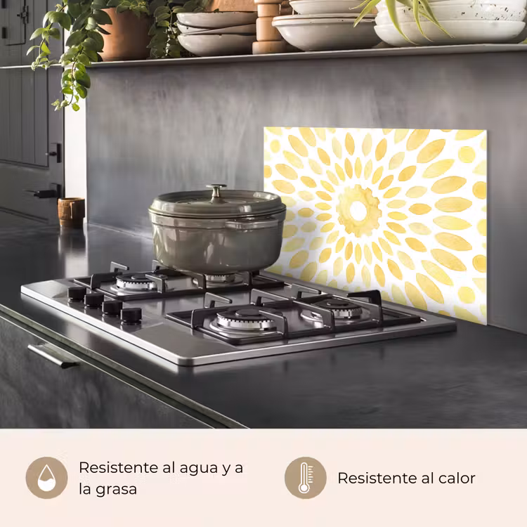 Salpicaderos de cocina - Resumen - Geométrico - Radiante - Amarillo — 2