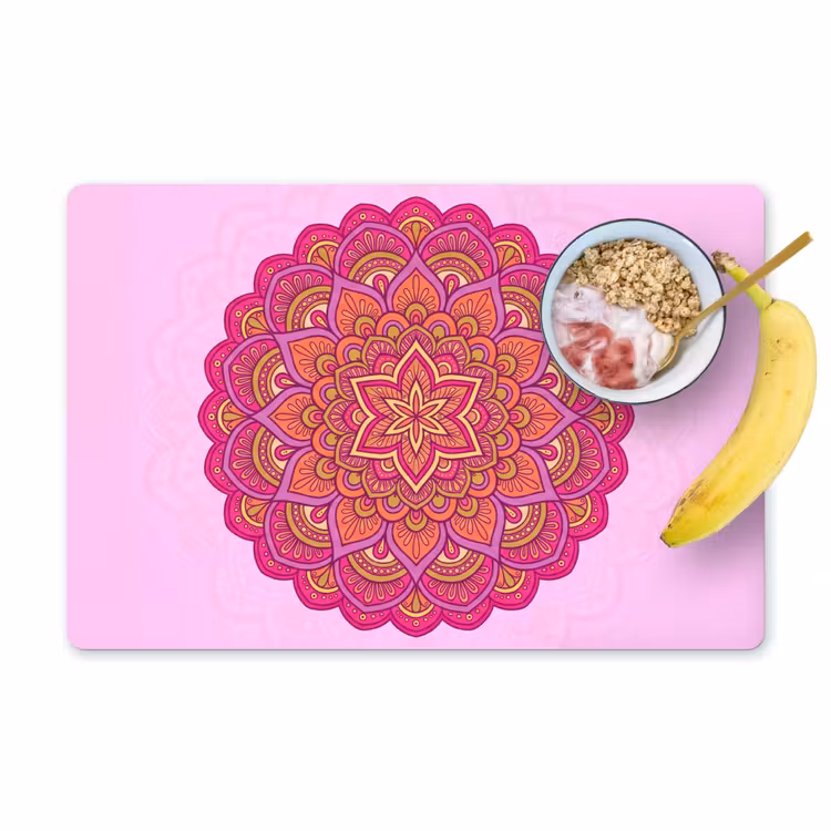 Salvamantel – 6 piezas - Mandala - Círculo - Espiritual - Oriental - Rosa — 1