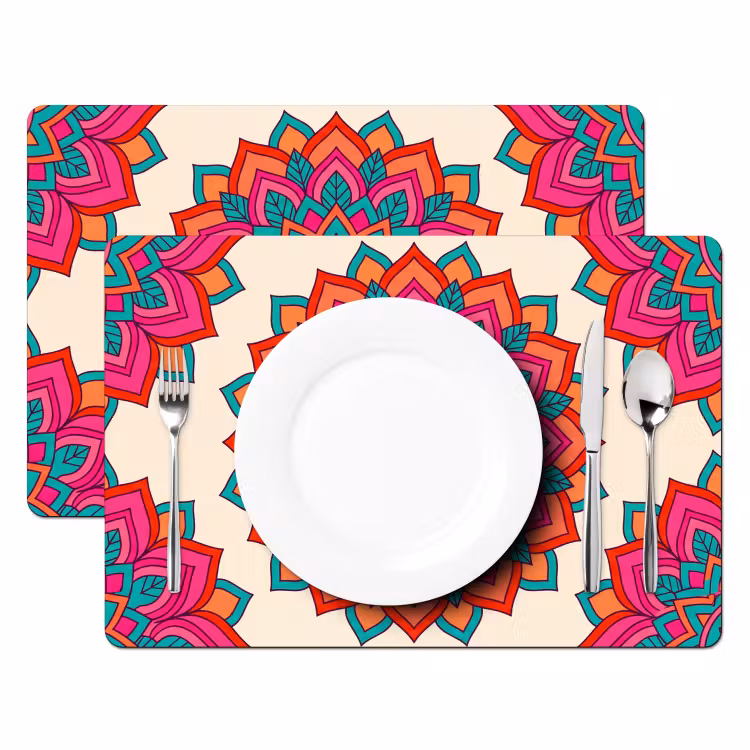 Salvamantel – 6 piezas - Mandala - Estampado - Abstracto - Colorido - Moderno — 2