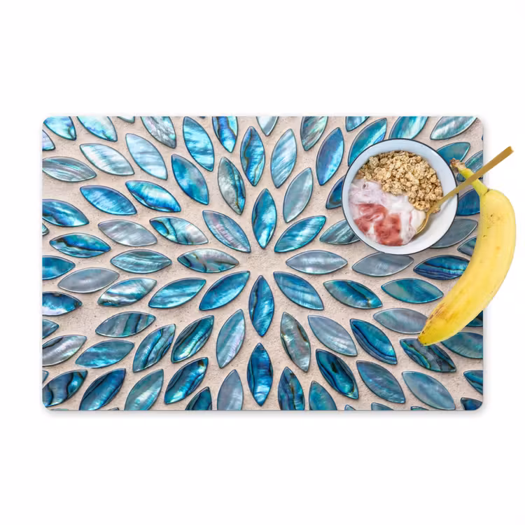 Salvamantel – 6 piezas - Estampado - Brillo - Abstracto - Azul - Decoración — 1