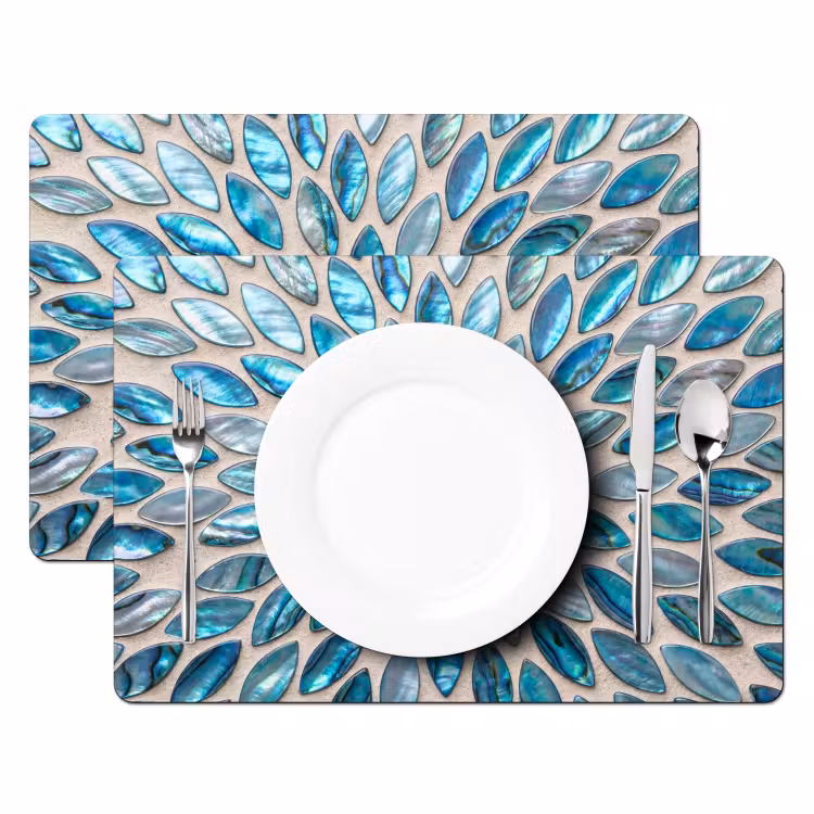Salvamantel – 6 piezas - Estampado - Brillo - Abstracto - Azul - Decoración — 2