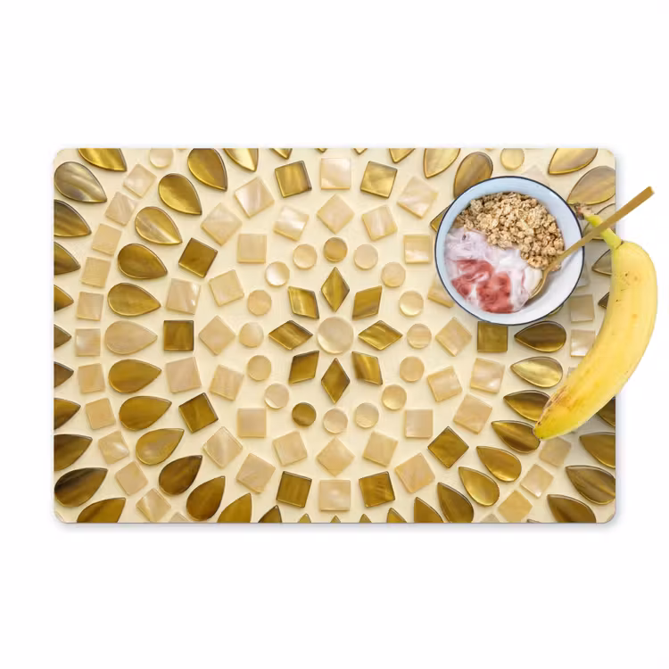 Salvamantel – 6 piezas - Patrón - Formas - Mosaico - Abstracto - Oro — 1