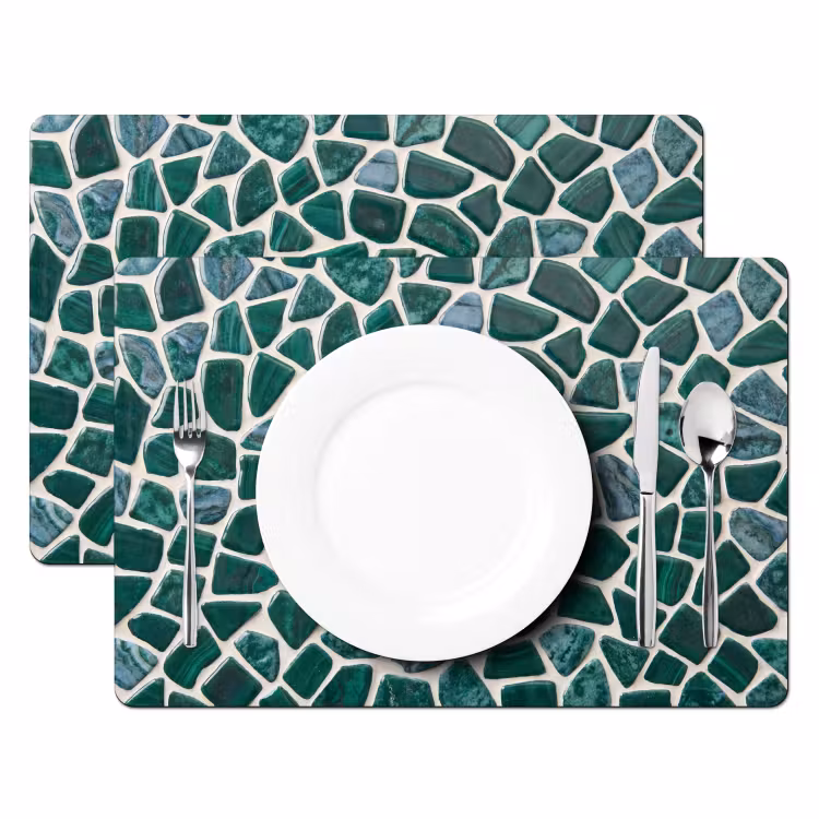 Salvamantel – 6 piezas - Textura - Piedra - Verde - Abstracto - Estampado — 2