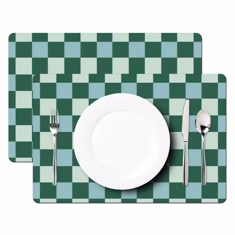 Salvamantel – 6 piezas - Tablero de ajedrez - Clásico - Verde — 2