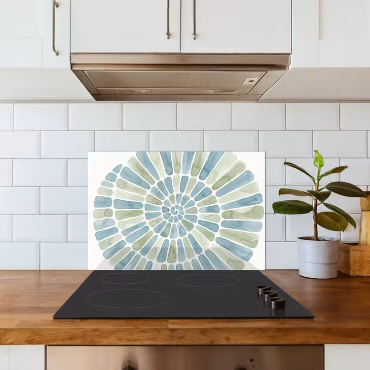 Salpicaderos de cocina - Resumen - Espiral - Estampado - Moderno - Azul-verde — 3