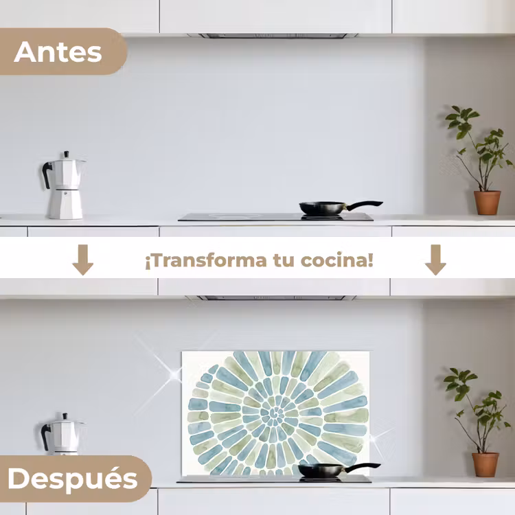 Salpicaderos de cocina - Resumen - Espiral - Estampado - Moderno - Azul-verde — 7