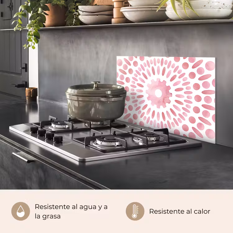 Salpicaderos de cocina - Resumen - Formas - Estampado - Acuarela - Rosa — 2